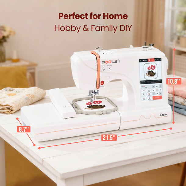 PooLin EOC05 Computerized Home Embroidery Machine For Beginner