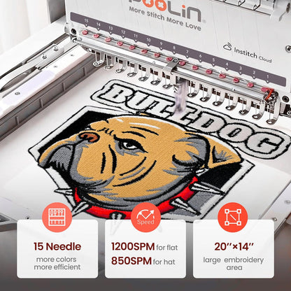 POOLIN EOX 350*500mm Commercial Embroidery Machine For Beginner Home delivery & Tax Included