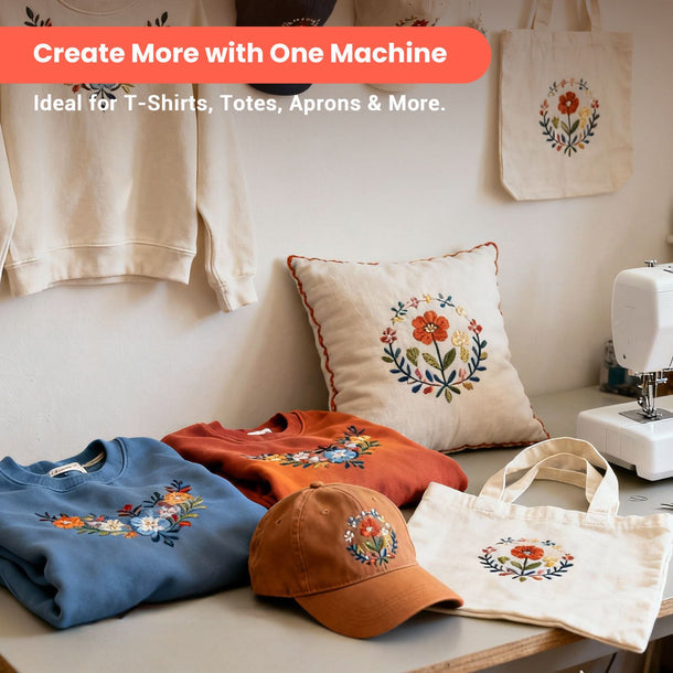PooLin EOC03RE Your home Automatic Embroidery Machine Computerized for Beginners