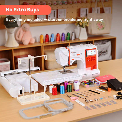 Poolin EOC03 (2in1) Newest home use automatic embroidery machine computerized for Crafters and Start Business