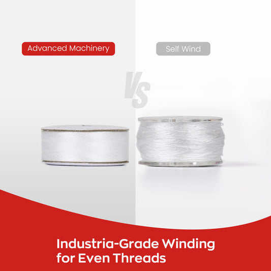 Style L Prewound Paper Side 70D/2(60WT) White Embroidery Bobbins(144 Bobbins)