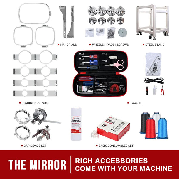 BAI THE MIRROR 350*500mm Commercial Embroidery Machine